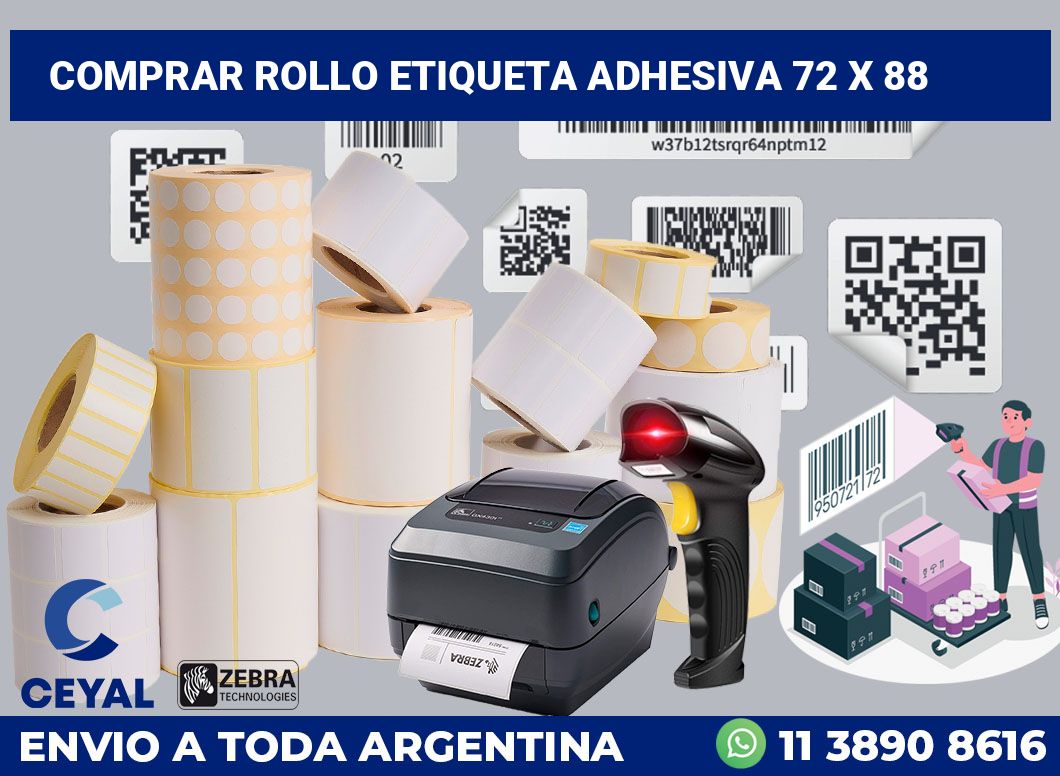 Comprar rollo etiqueta adhesiva 72 x 88