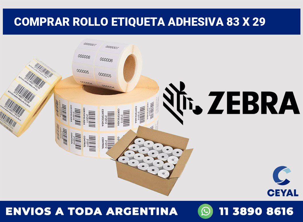 Comprar rollo etiqueta adhesiva 83 x 29