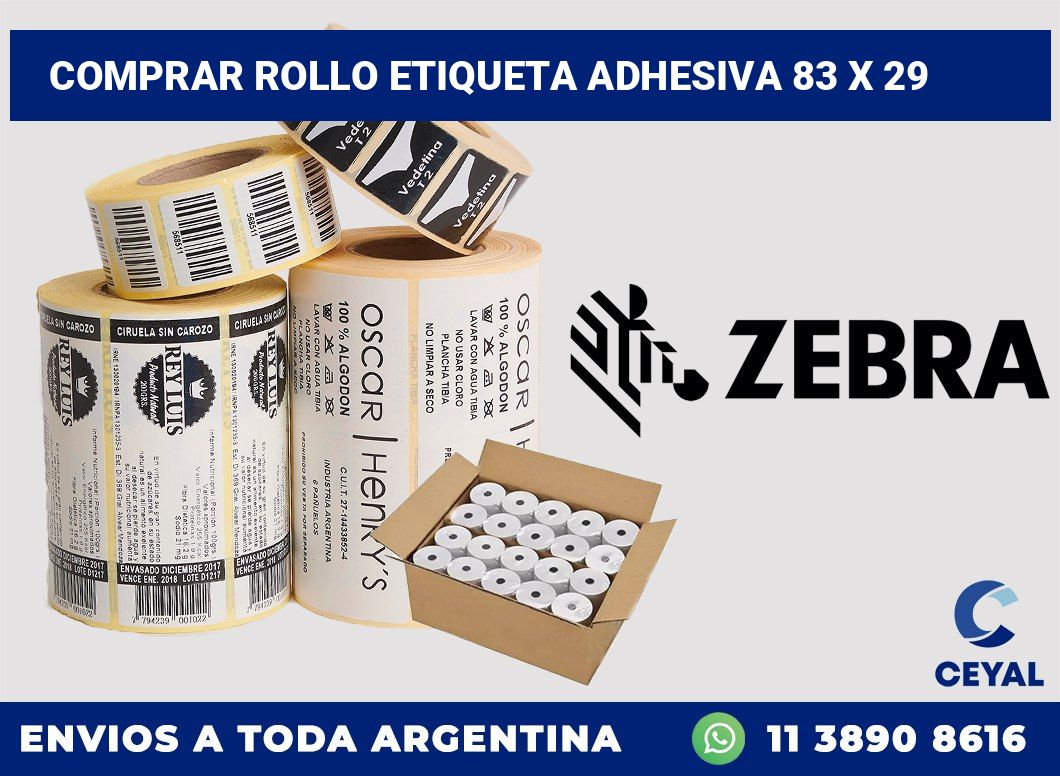 Comprar rollo etiqueta adhesiva 83 x 29