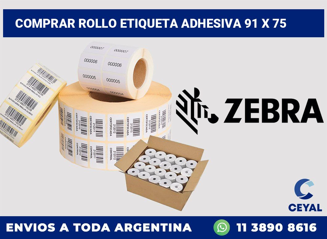 Comprar rollo etiqueta adhesiva 91 x 75