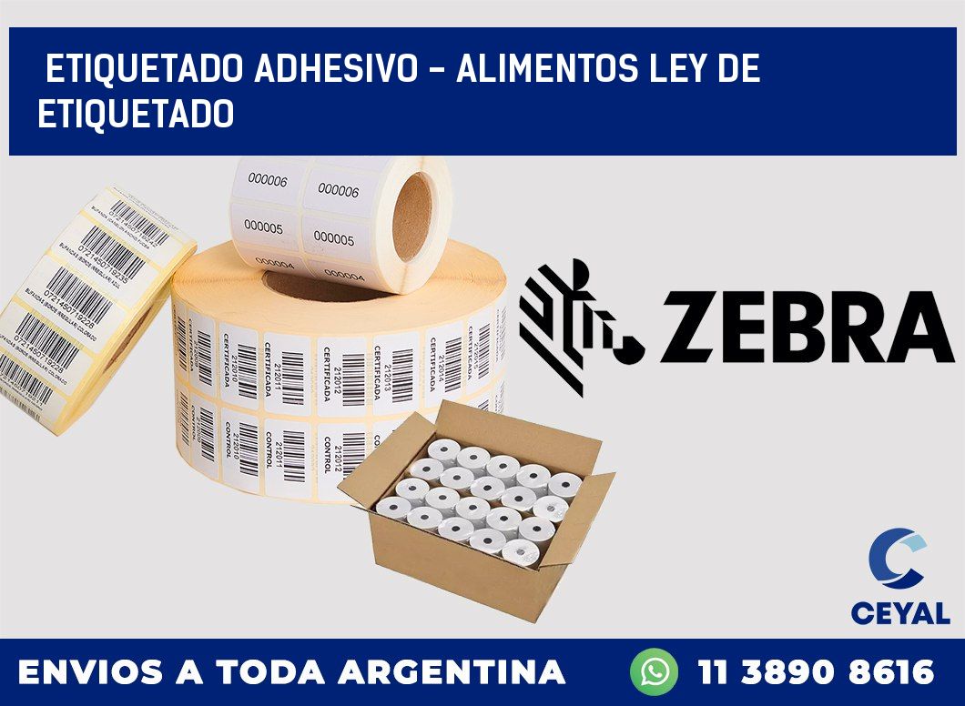 Etiquetado adhesivo - alimentos ley de etiquetado