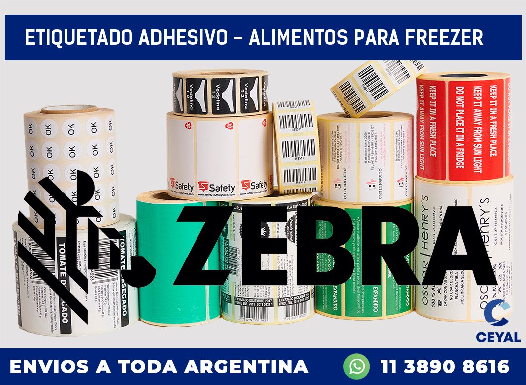 Etiquetado adhesivo – alimentos para freezer