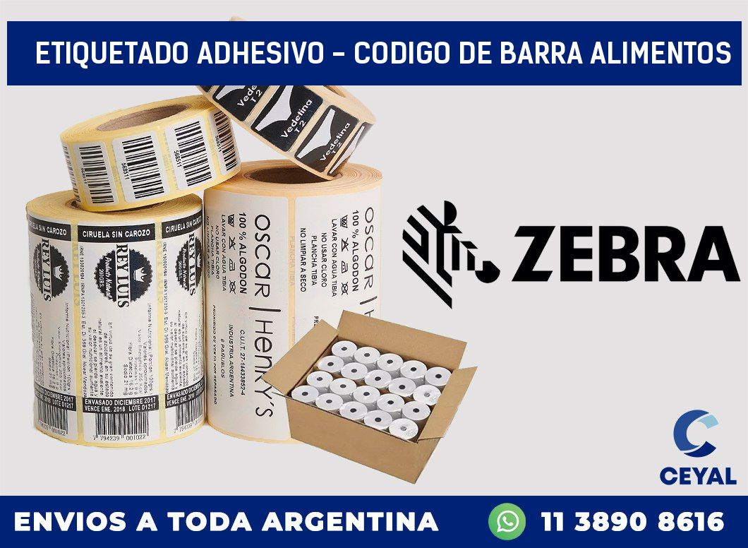 Etiquetado adhesivo - codigo de barra alimentos