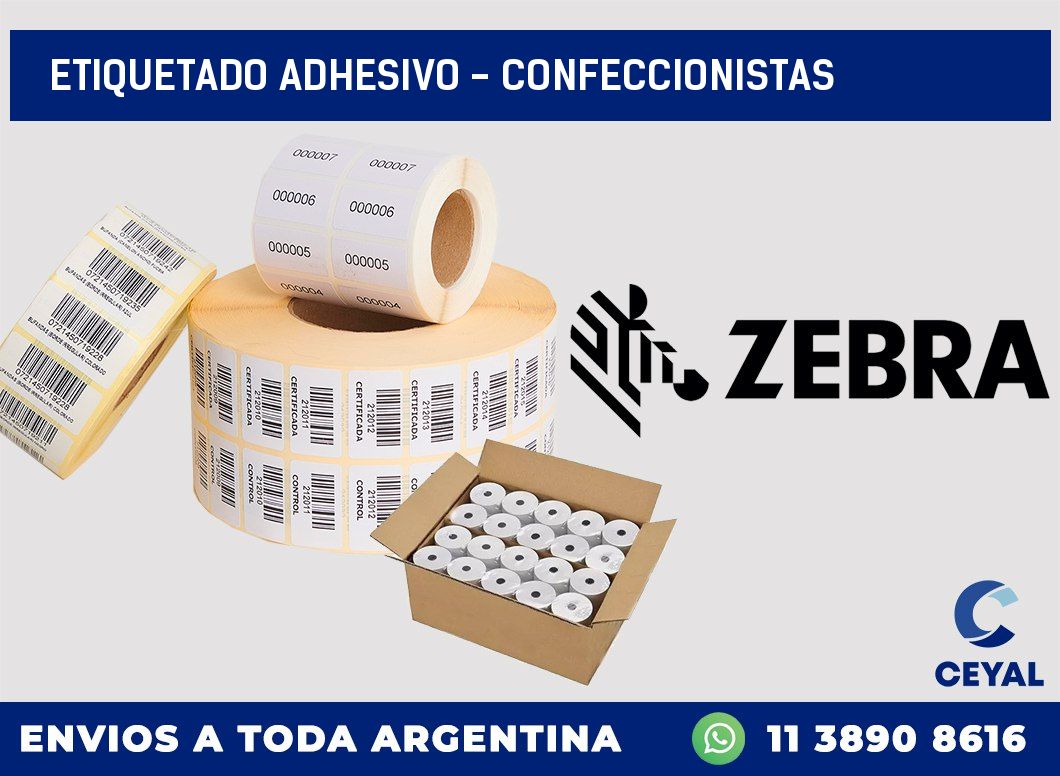 Etiquetado adhesivo - confeccionistas