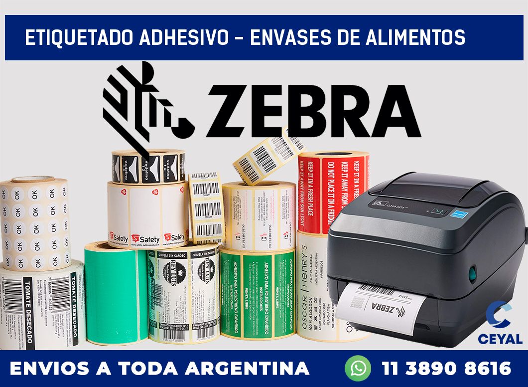 Etiquetado adhesivo – envases de alimentos