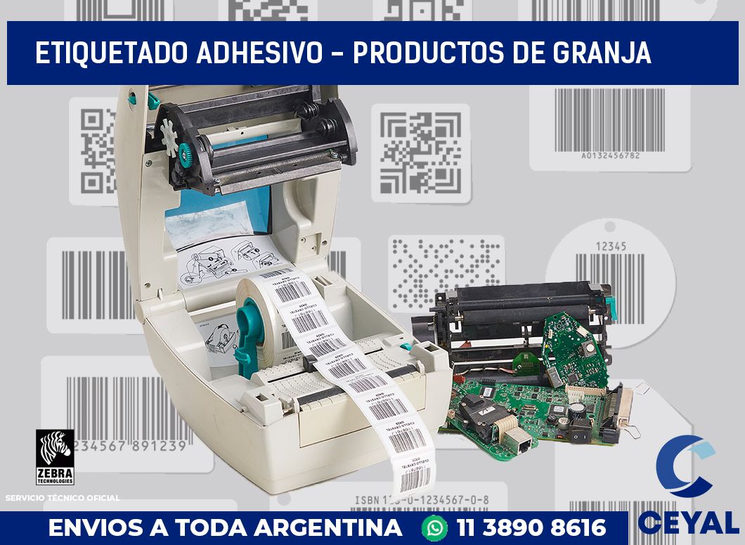 Etiquetado adhesivo - productos de granja