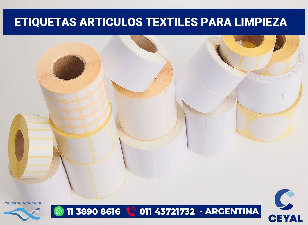 Etiquetas Articulos textiles para limpieza