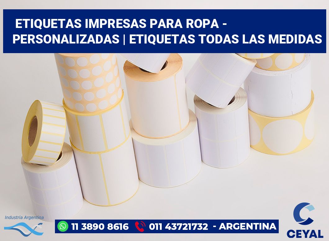 Etiquetas Impresas para ropa - Personalizadas | Etiquetas todas las medidas