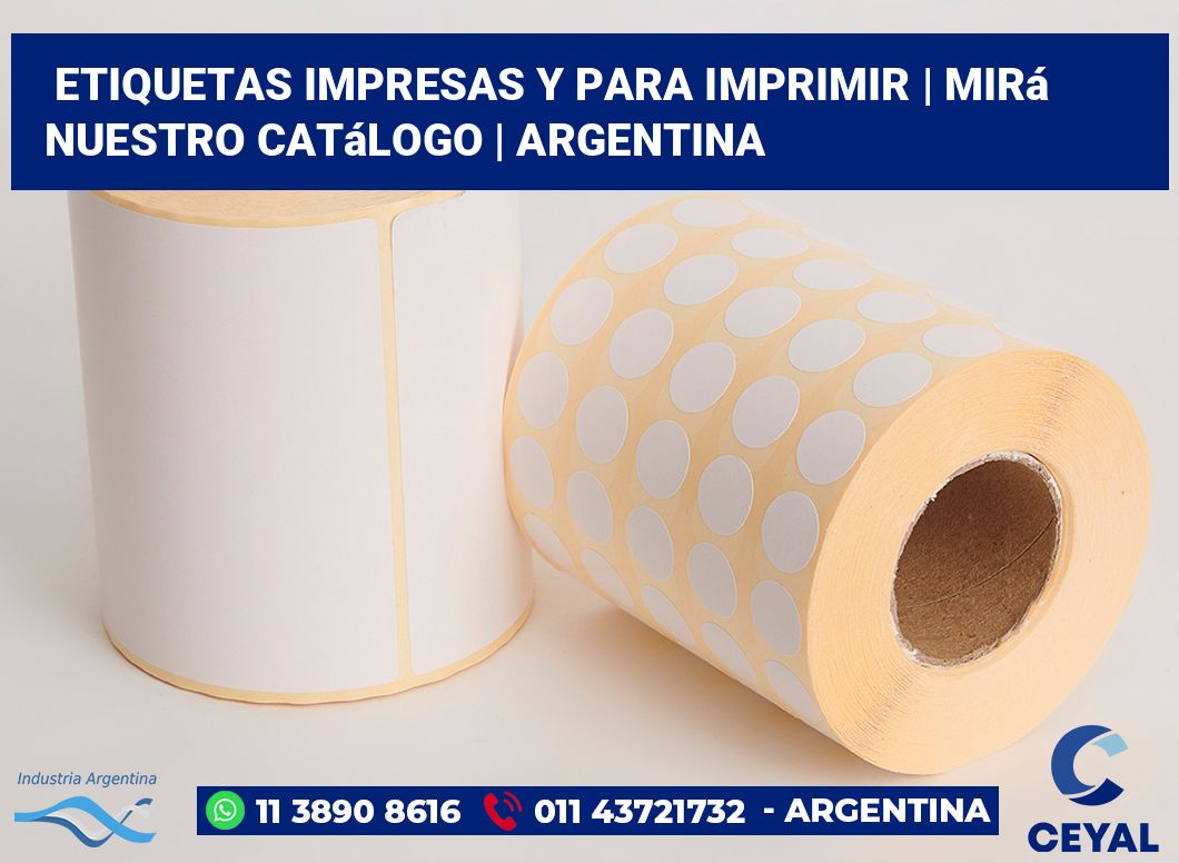 Etiquetas impresas y para imprimir | Mirá nuestro catálogo | Argentina