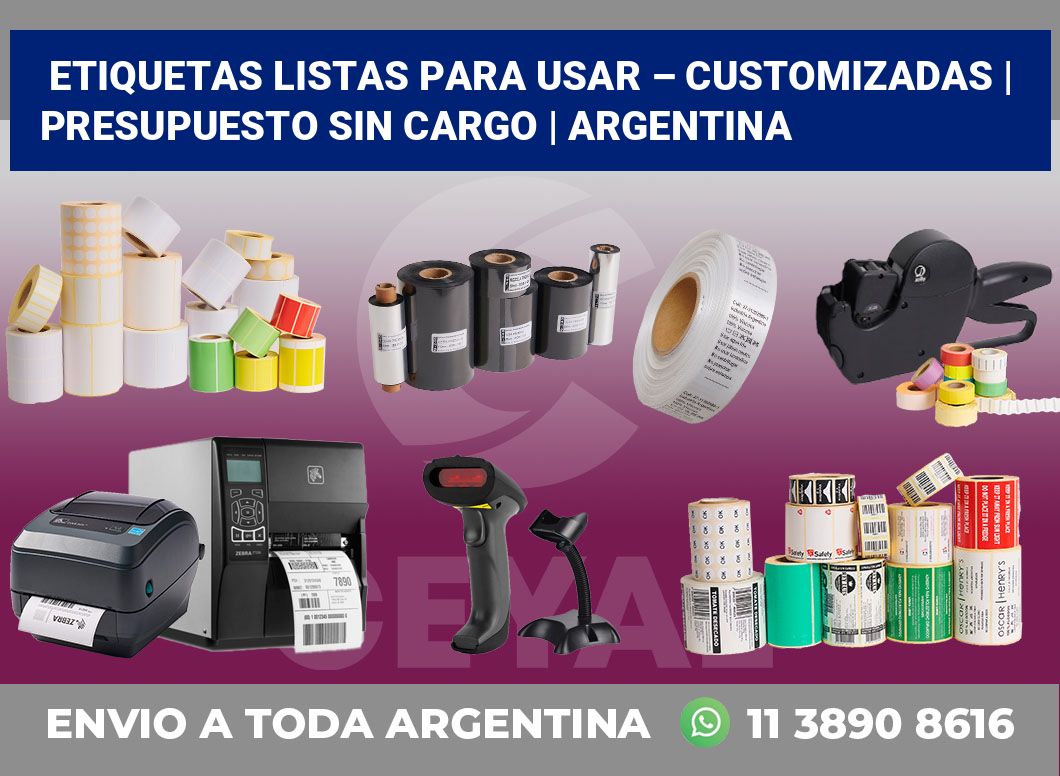 Etiquetas listas para usar – customizadas | Presupuesto sin cargo | Argentina
