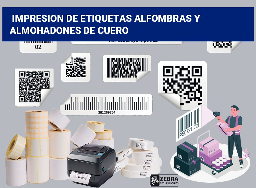 Impresion de etiquetas Alfombras y almohadones de cuero