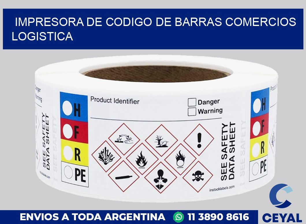 Impresora de codigo de barras comercios logistica