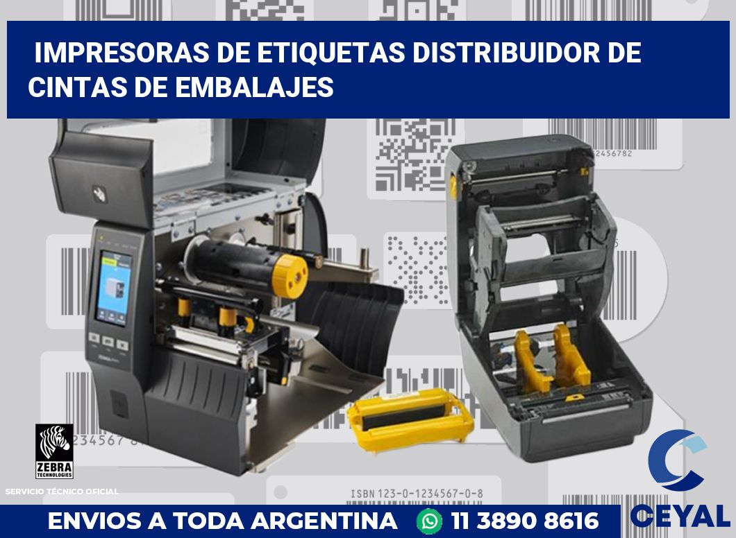 Impresoras de etiquetas Distribuidor de cintas de embalajes