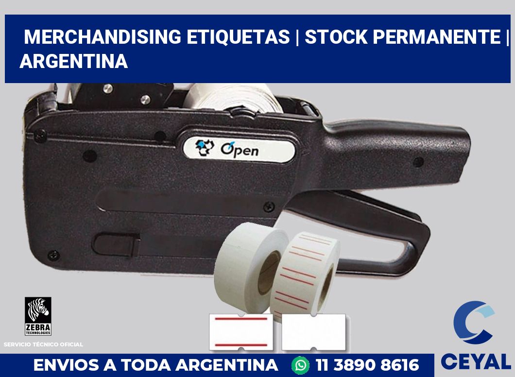 Merchandising etiquetas | Stock permanente | Argentina