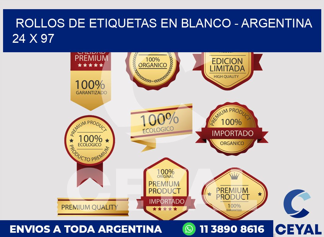 Rollos de etiquetas en blanco - Argentina 24 x 97