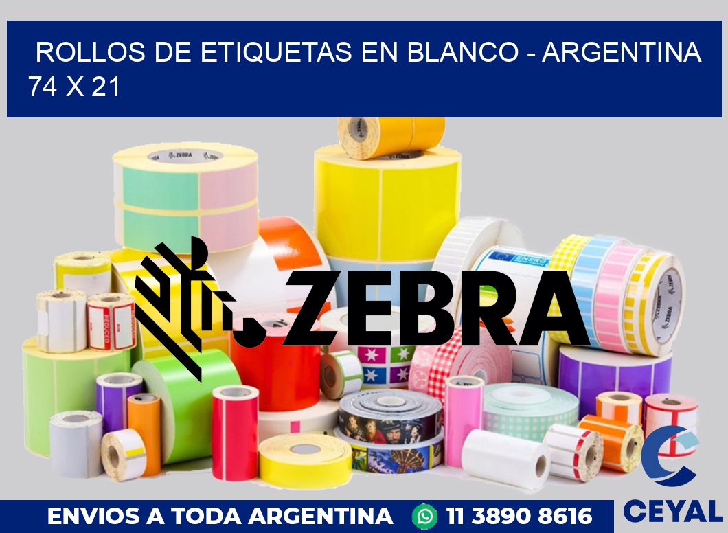 Rollos de etiquetas en blanco - Argentina 74 x 21