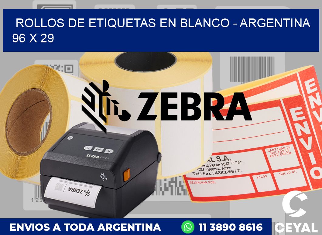 Rollos de etiquetas en blanco - Argentina 96 x 29
