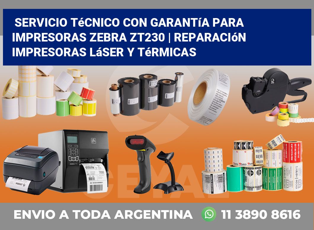 Servicio técnico con garantía para impresoras Zebra ZT230 | Reparación impresoras láser y térmicas