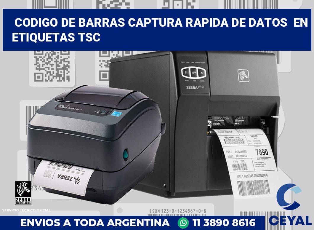 codigo de barras captura rapida de datos  en etiquetas tsc