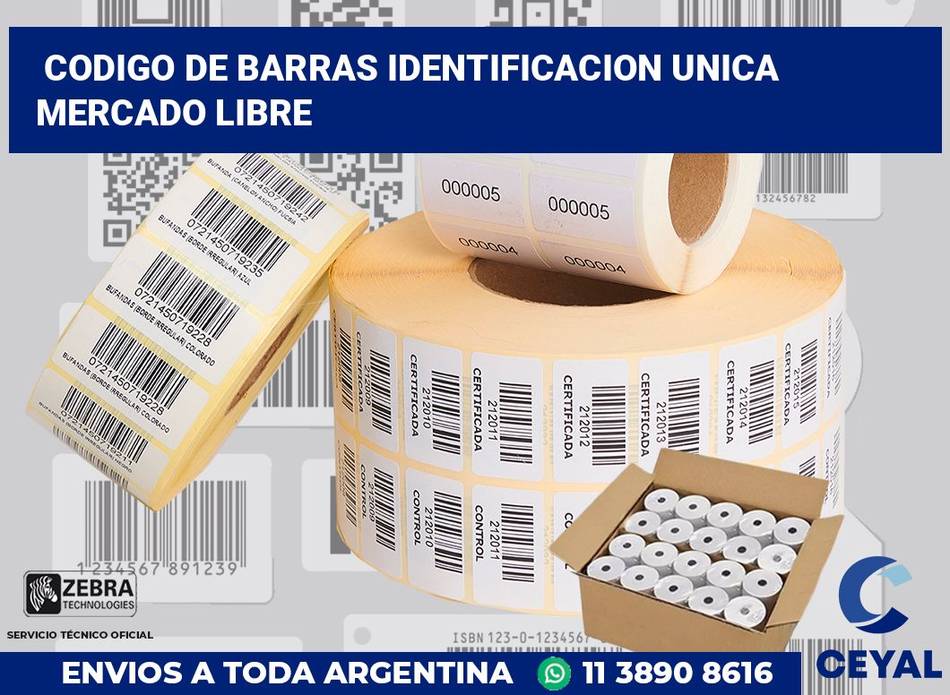 codigo de barras identificacion unica  Mercado Libre
