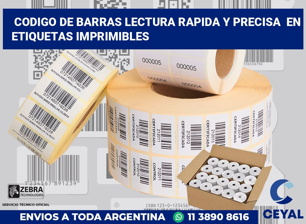 codigo de barras lectura rapida y precisa  en etiquetas imprimibles