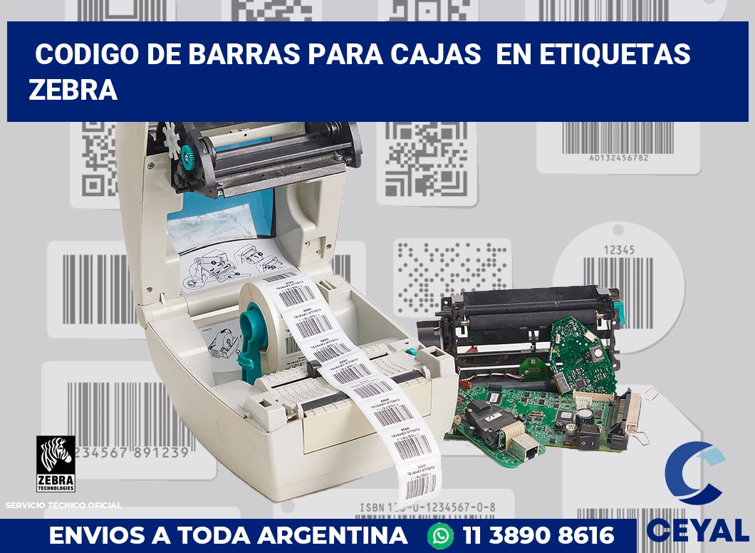 codigo de barras para cajas en etiquetas Zebra