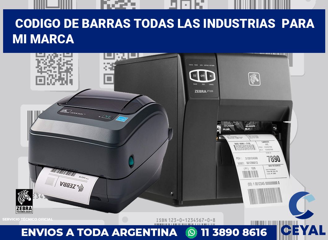 codigo de barras todas las industrias  para mi marca