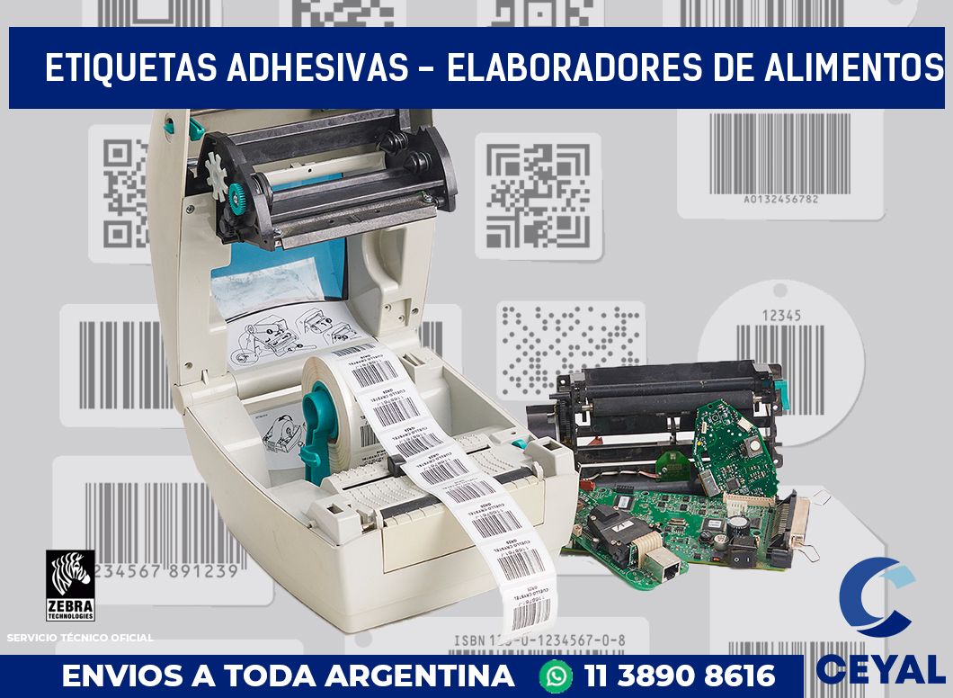 etiquetas adhesivas - elaboradores de alimentos