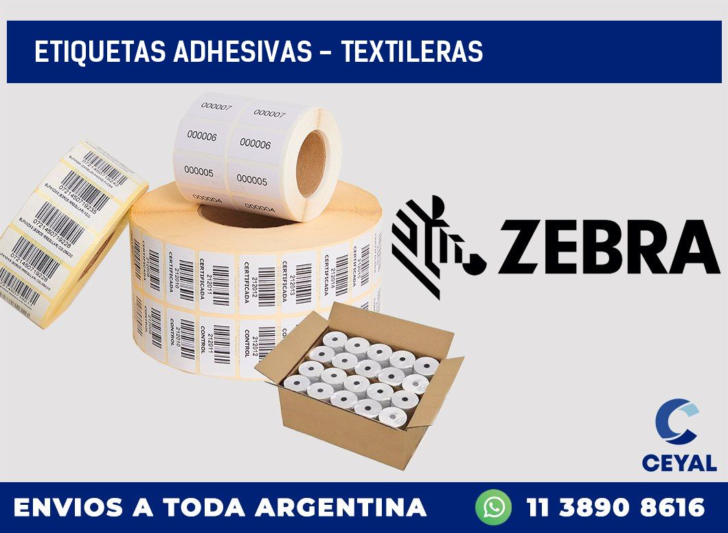 etiquetas adhesivas - textileras