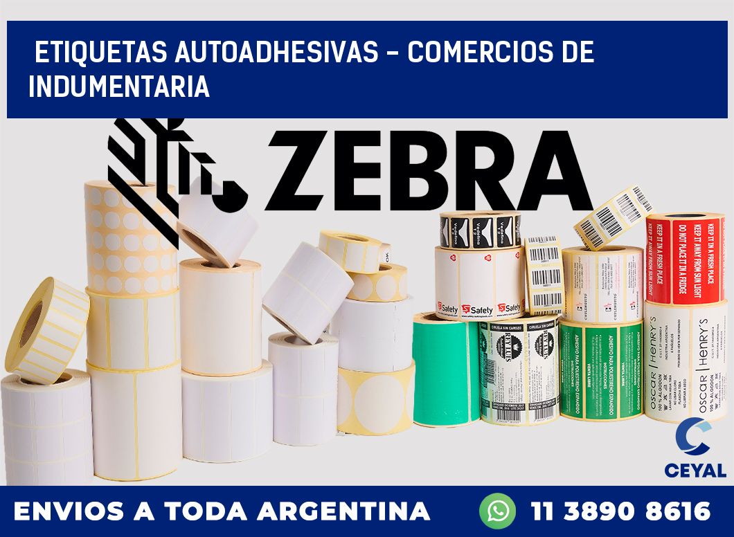 etiquetas autoadhesivas – Comercios de indumentaria