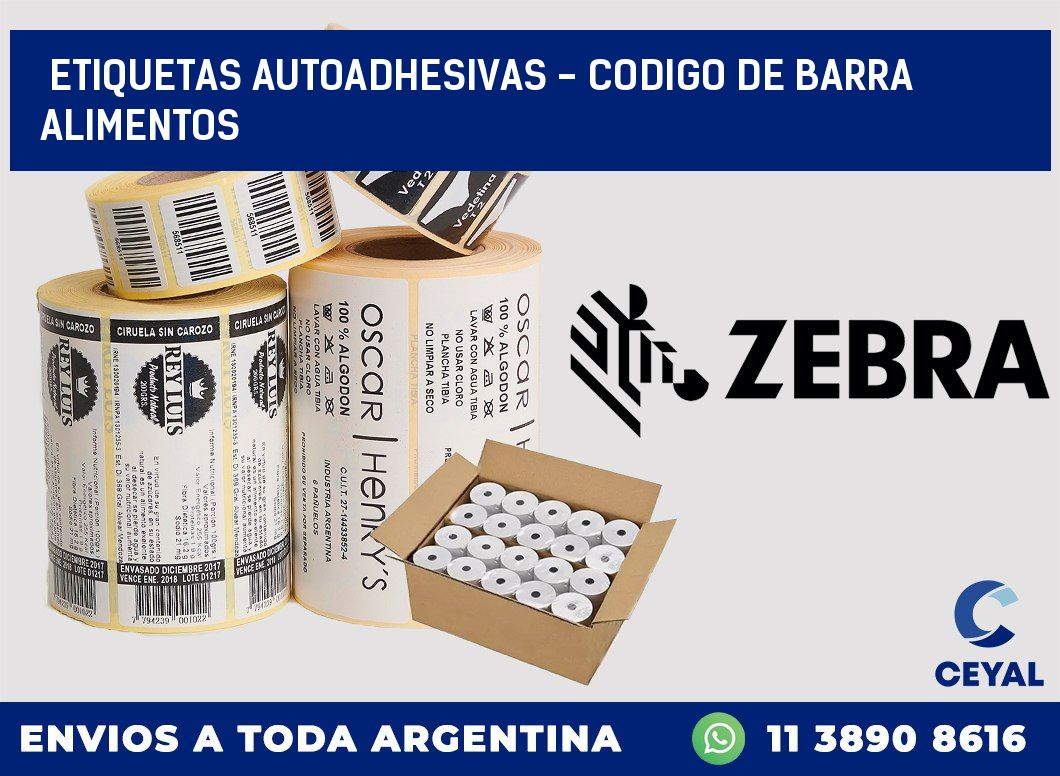 etiquetas autoadhesivas - codigo de barra alimentos