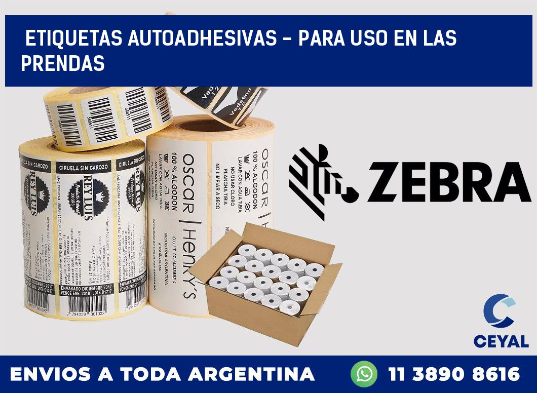 etiquetas autoadhesivas – para uso en las prendas