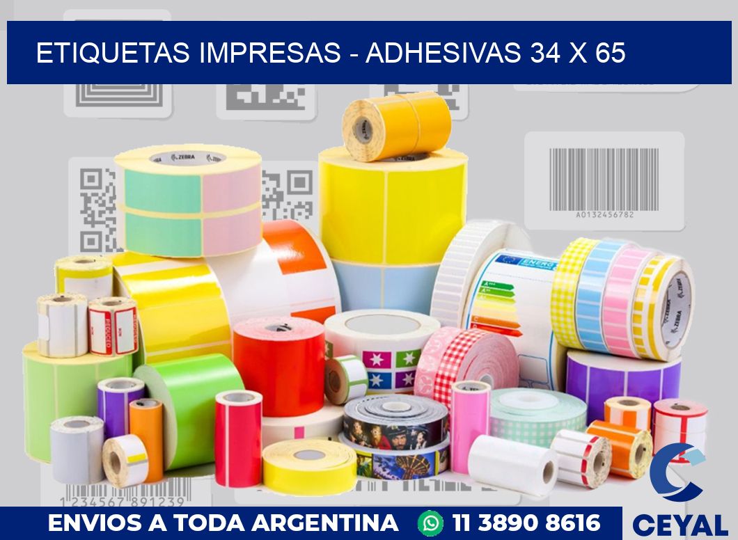 etiquetas impresas – Adhesivas 34 x 65
