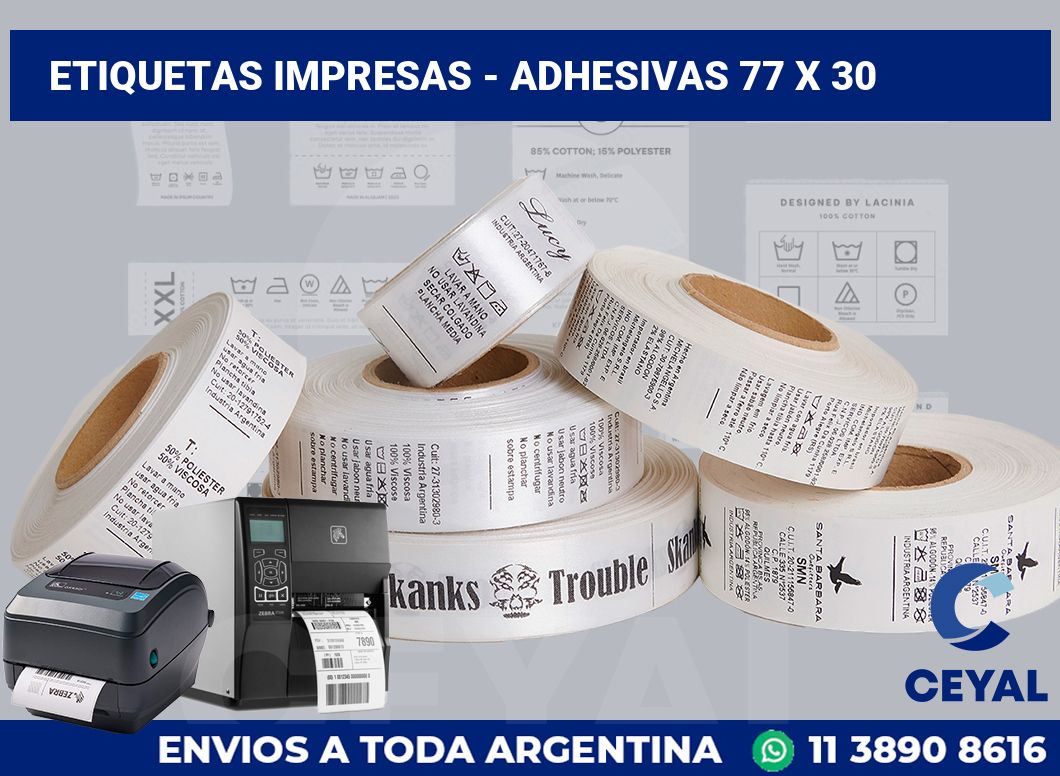 etiquetas impresas – Adhesivas 77 x 30