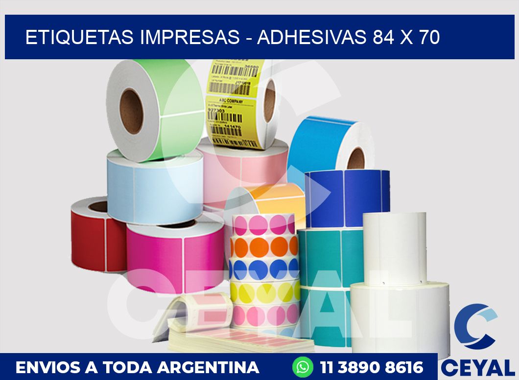 etiquetas impresas - Adhesivas 84 x 70