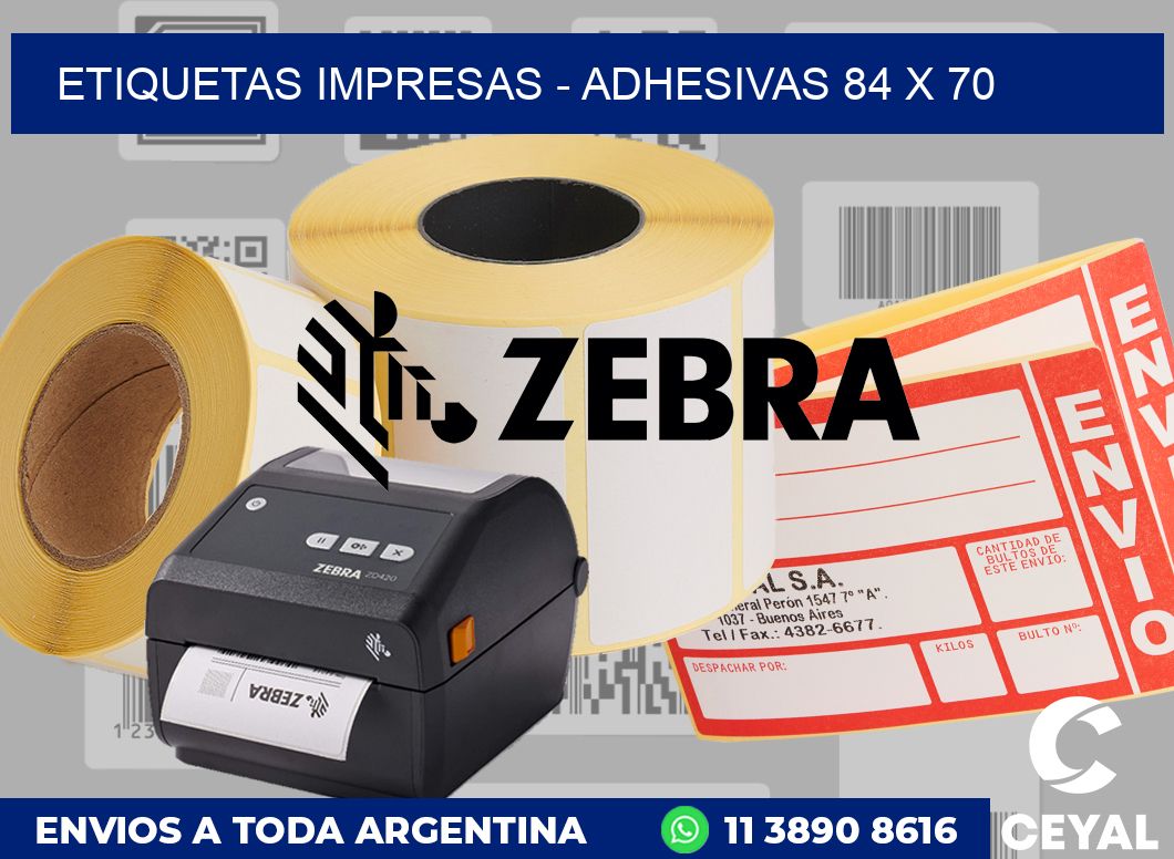 etiquetas impresas - Adhesivas 84 x 70
