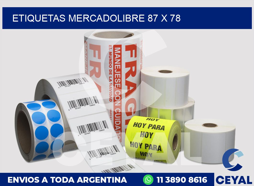etiquetas mercadolibre 87 x 78
