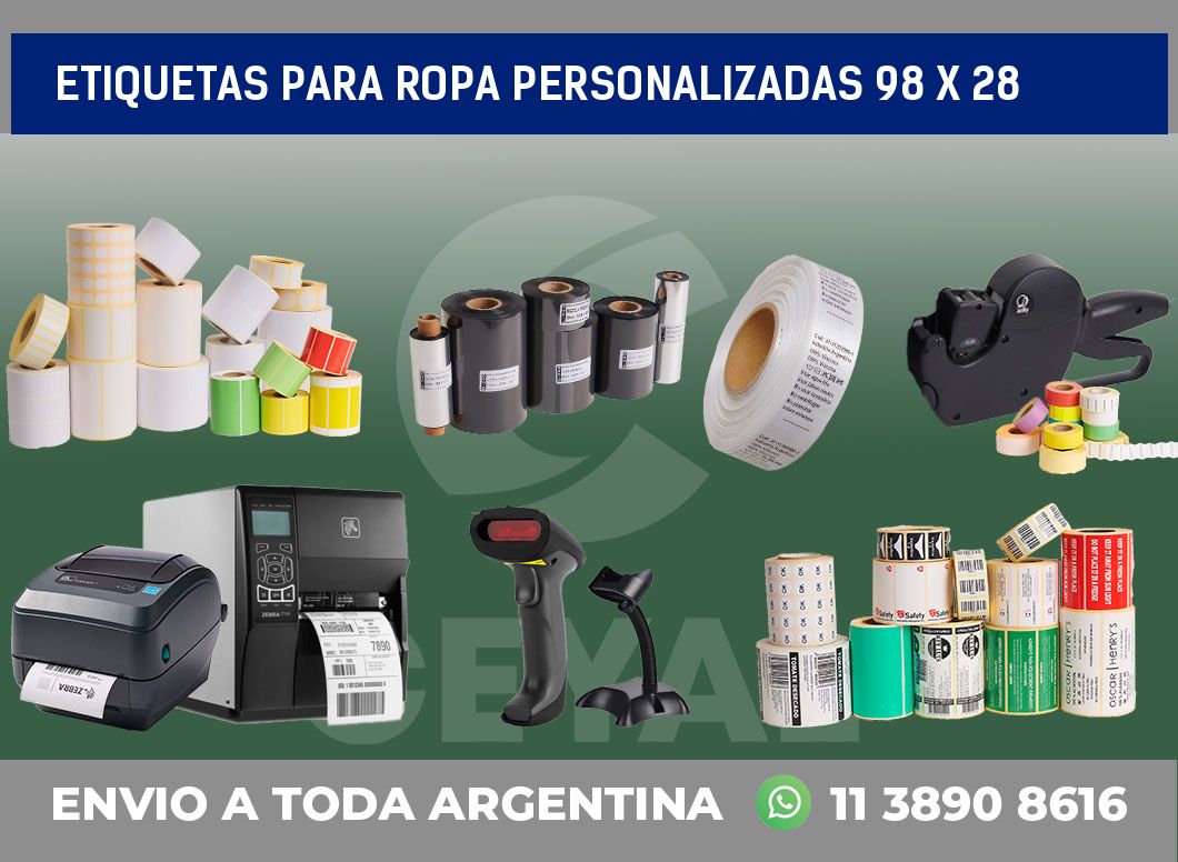 etiquetas para ropa personalizadas 98 x 28