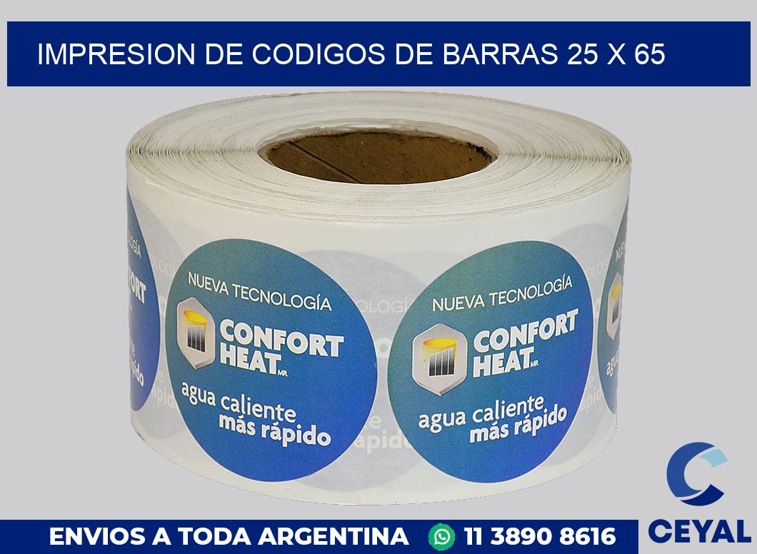 impresion de codigos de barras 25 x 65