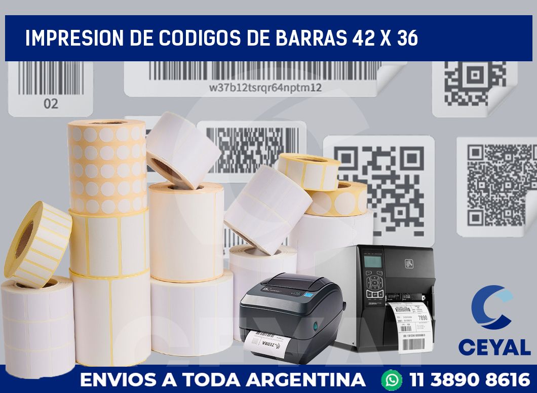 impresion de codigos de barras 42 x 36