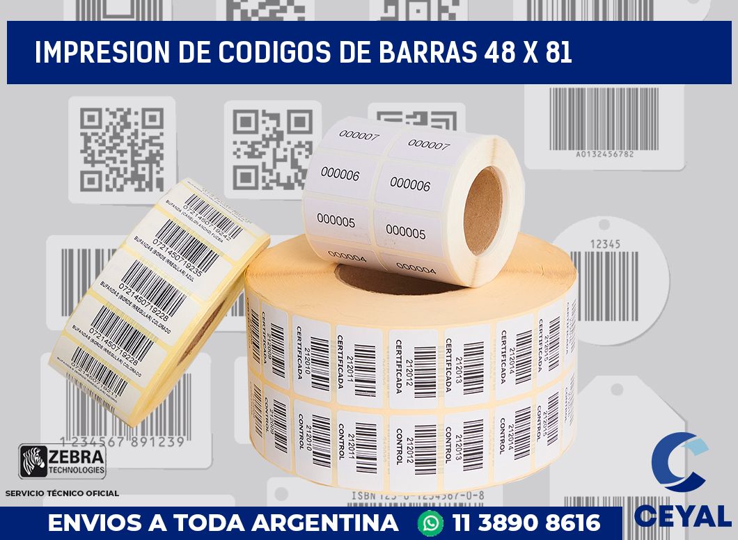 impresion de codigos de barras 48 x 81