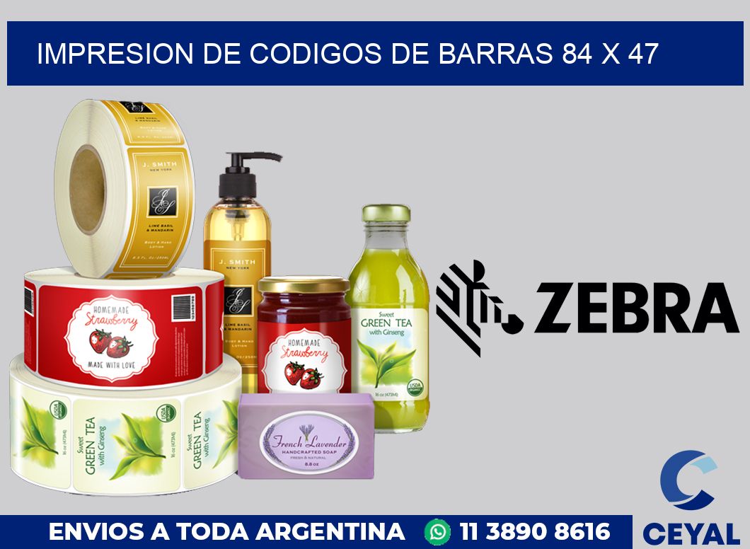 impresion de codigos de barras 84 x 47