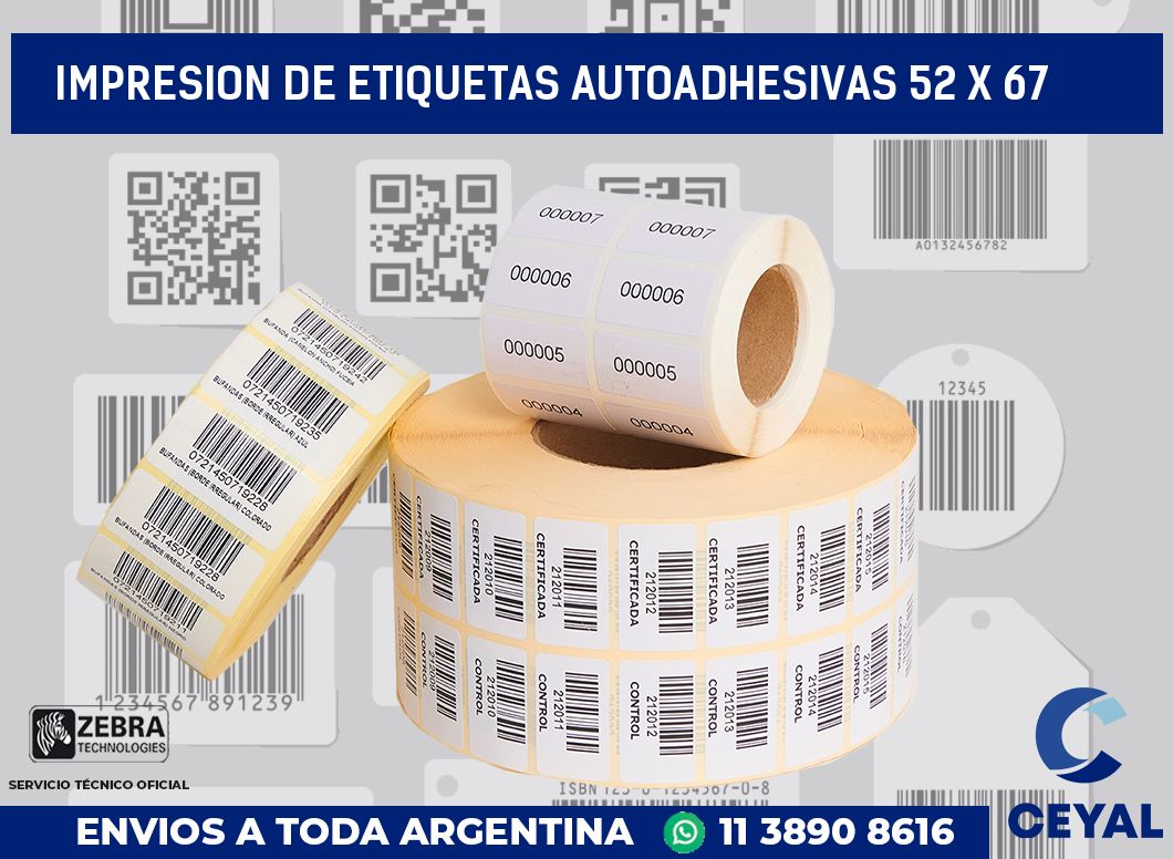 impresion de etiquetas autoadhesivas 52 x 67