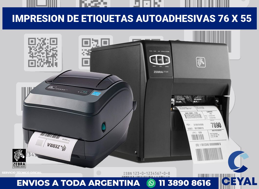 impresion de etiquetas autoadhesivas 76 x 55