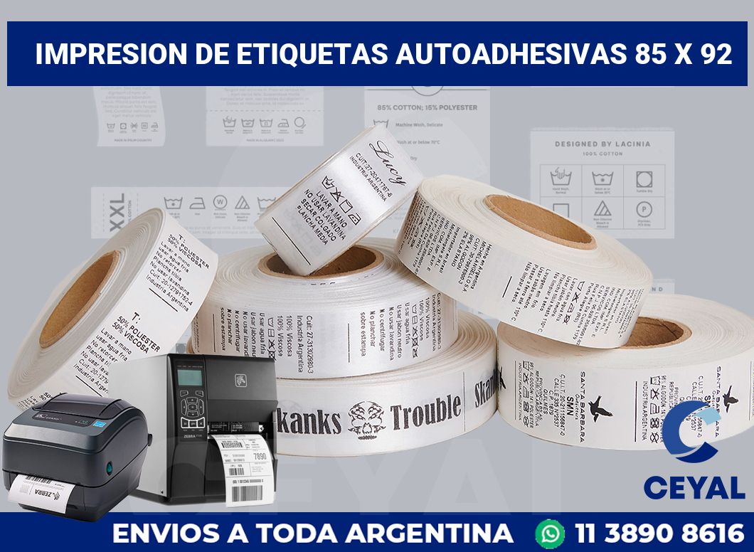 impresion de etiquetas autoadhesivas 85 x 92