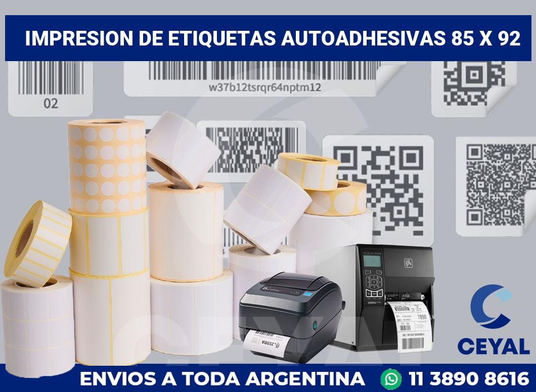 impresion de etiquetas autoadhesivas 85 x 92