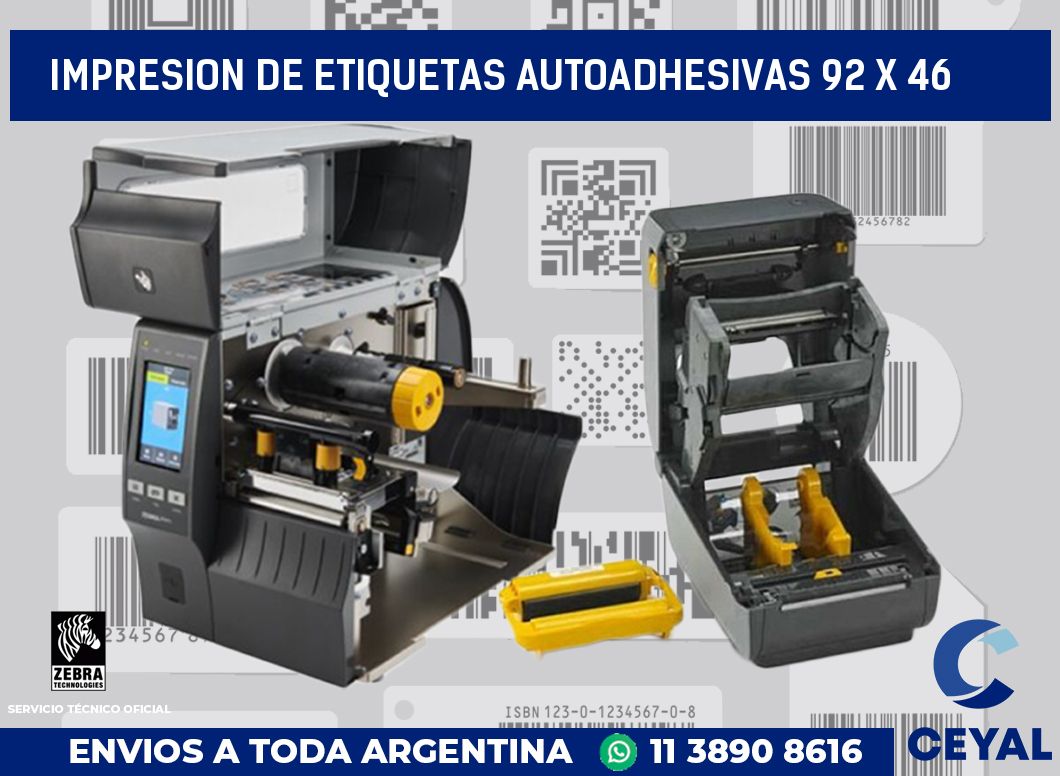 impresion de etiquetas autoadhesivas 92 x 46