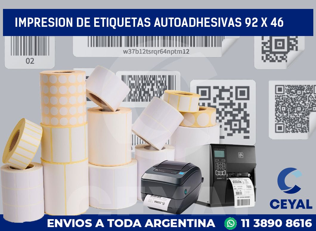 impresion de etiquetas autoadhesivas 92 x 46