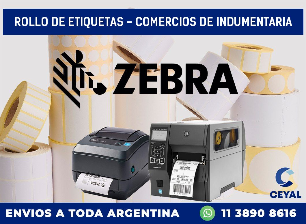 rollo de etiquetas - Comercios de indumentaria