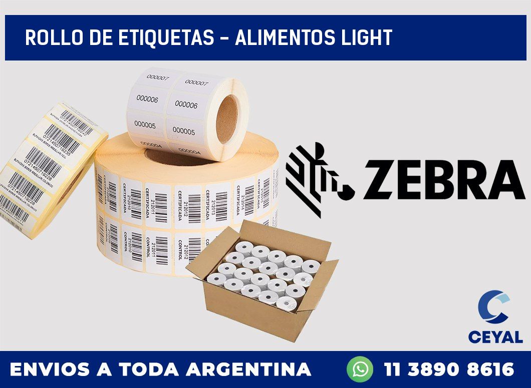 rollo de etiquetas – alimentos light